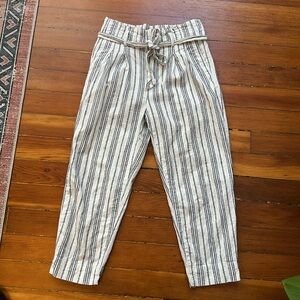 Madewell white & blue striped pants